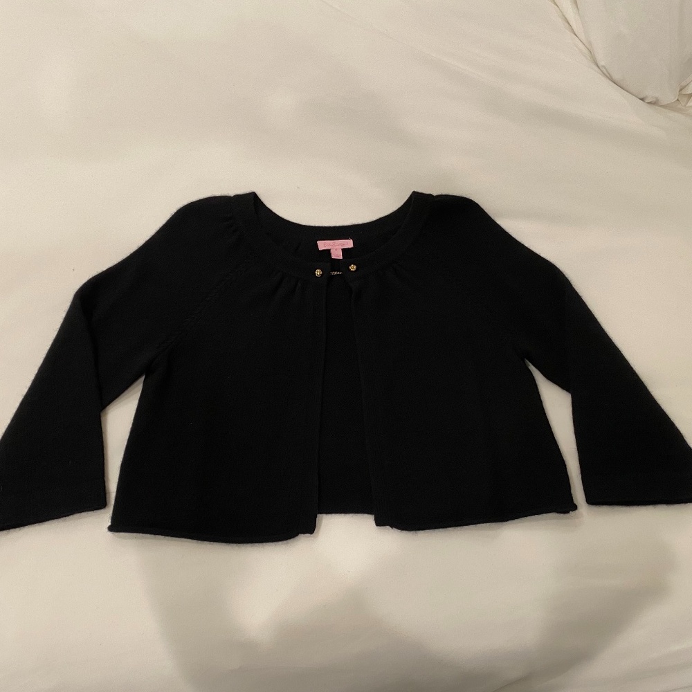 Lily Pulitzer black cashmere shrug